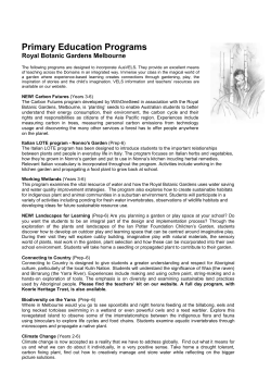 Primary education program flyer - Royal Botanic Gardens Victoria