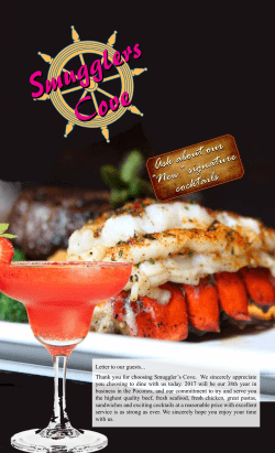 Letter to our guests... Thank you for choosing