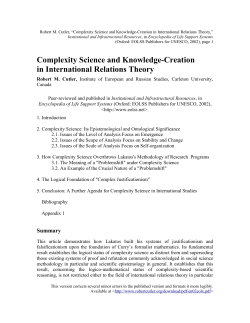 Complexity Science and Knowledge