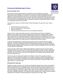 Producing and Marketing Organic Produce