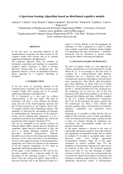 A Spectrum Sensing Algorithm based on distributed cognitive models