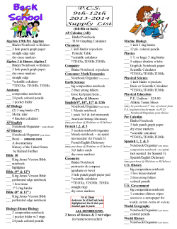 Binder/Notebook w/dividers - Portsmouth Christian School