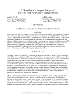 Simplification of Model Predictive Control Implementation