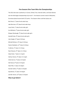 Five Seasons Dive Team Wins the Championships Way to go Gators!