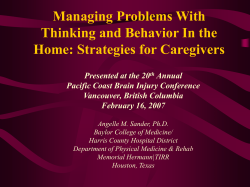 Managing Problems With Thinking and Behavior
