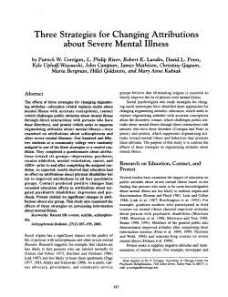 Three Strategies for Changing Attributions about Severe Mental Illness