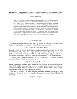 PROREGULAR SEQUENCES, LOCAL COHOMOLOGY