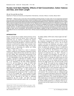 Nucleic Acid Helix Stability: Effects of Salt Concentration
