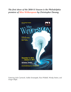 The first show of the 2010-11 Season is the Philadelphia premiere of