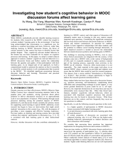 Investigating how student`s cognitive behavior in MOOC discussion