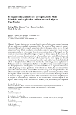 Socioeconomic Evaluation of Drought Effects. Main Principles and