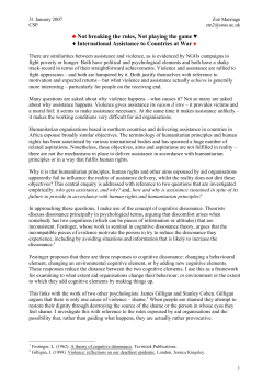 Not Breaking the Rules, Not Playing the Game. International