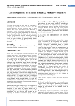 Ozone Depletion - i-Explore International Research Journal