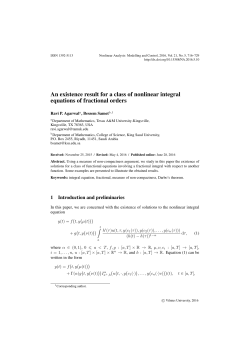 An existence result for a class of nonlinear integral equations of