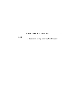 CHAPTER VI &ndash; GAS FRANCHISE Article 1. Consumers Energy