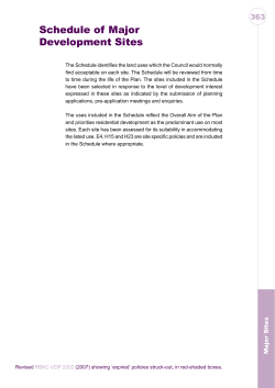 Unitary Development Plan - Schedule of major development sites