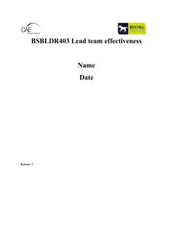 BSBLDR403 Lead team effectiveness