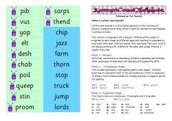 Information for Parents What is Letters and Sounds?