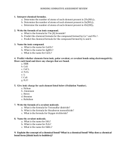 BONDING SUMMATIVE ASSESSMENT REVIEW 1. Interpret