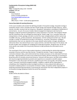 Ecosystem Ecology - College of Humanities and Sciences