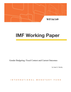 Gender Budgeting: Fiscal Context and Current Outcomes