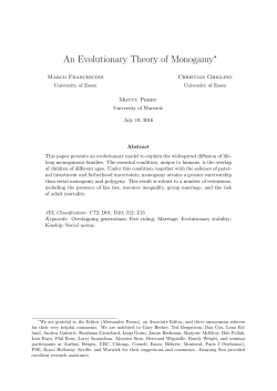 An Evolutionary Theory of Monogamy
