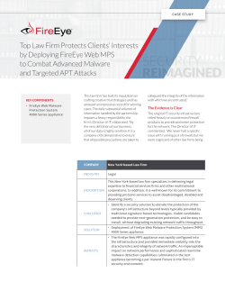 Top Law Firm Protects Clients` Interests by Deploying FireEye Web