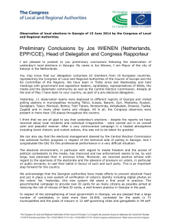 Georgia: Preliminary Statement, Local Elections, Congress of Local
