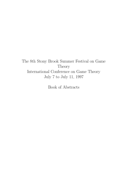 The 8th Stony Brook Summer Festival on Game Theory International