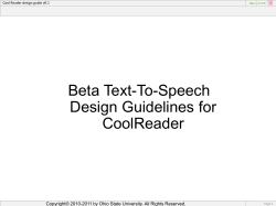 Text-To-Speech Design Guidelines