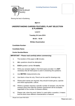 RHS R2111 Understanding Garden Features, Plant Selection