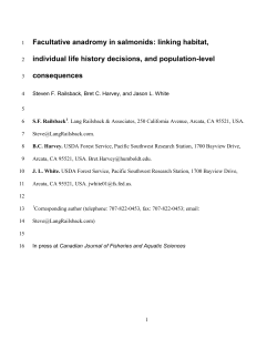 Facultative anadromy in salmonids: linking habitat, individual life