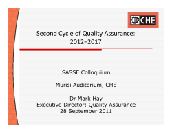 Second Cycle of Quality Assurance: 2012&minus;2017