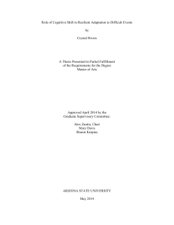 Role of Cognitive Shift in Resilient Adaptation to Adversity
