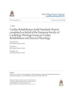 Cardiac Rehabilitation Audit Standards. Report completed on behalf