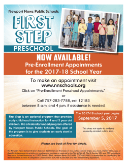 About the First Step Program - Newport News Public Schools