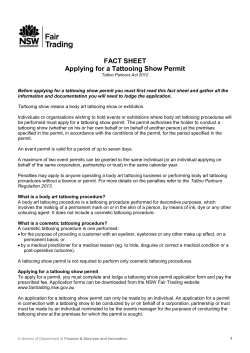 Tattooing Show Permit Fact Sheet and Application