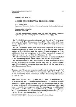 a note on completely regular codes