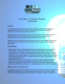Great Ideas - Ownership Thinking - Brad Hams