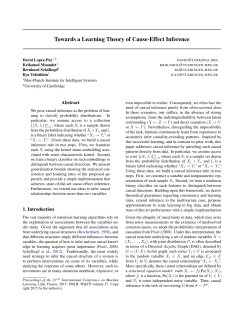 Towards a Learning Theory of Cause-Effect Inference