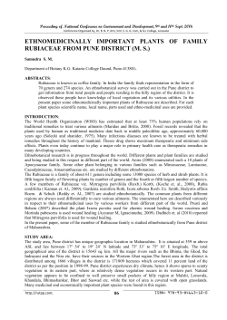 ethnomedicinally important plants of family rubiaceae from pune