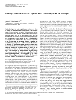 Building a Clinically Relevant Cognitive Task: Case Study of the AX
