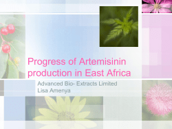 Progress of Artemisia annua production in East Africa