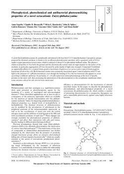 Photophysical, photochemical and antibacterial photosensitizing