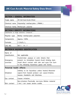AK Cast Acrylic Material Safety Data Sheet
