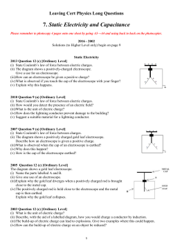 Leaving Cert Physics Long Questions 7. Static Electricity and