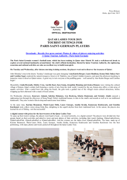 Press Release Doha, April 2nd, 2015 QATAR LADIES TOUR 2015