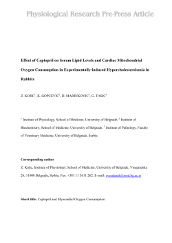 Effect of Captopril on Serum Lipid Levels and Cardiac Mitochondrial