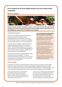 Price comparison of Grow Lightly produce and local supermarket