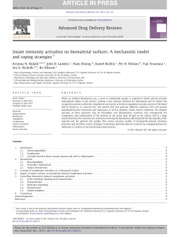 Innate immunity activation on biomaterial surfaces: A mechanistic